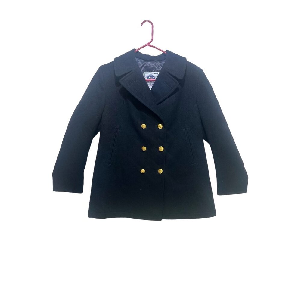 US Navy/DSCP Quarterdeck Collection Pea Coat Blazer Womens 14R Black Wool